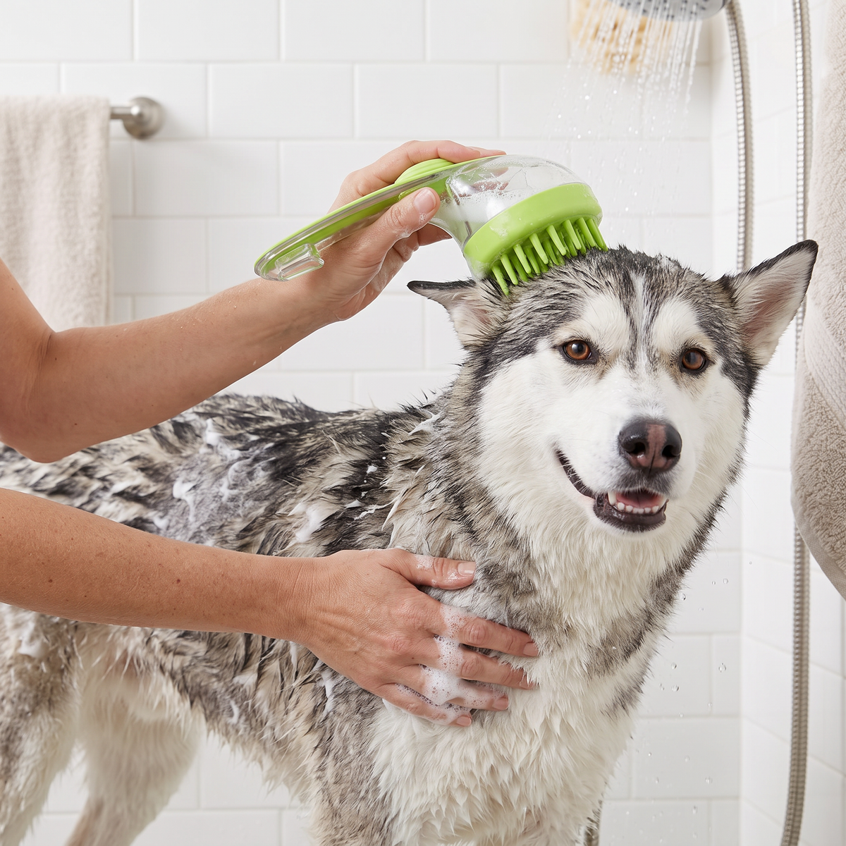 2-in-1 Silicone Dog Bath & Massage Brush – dog product view 1