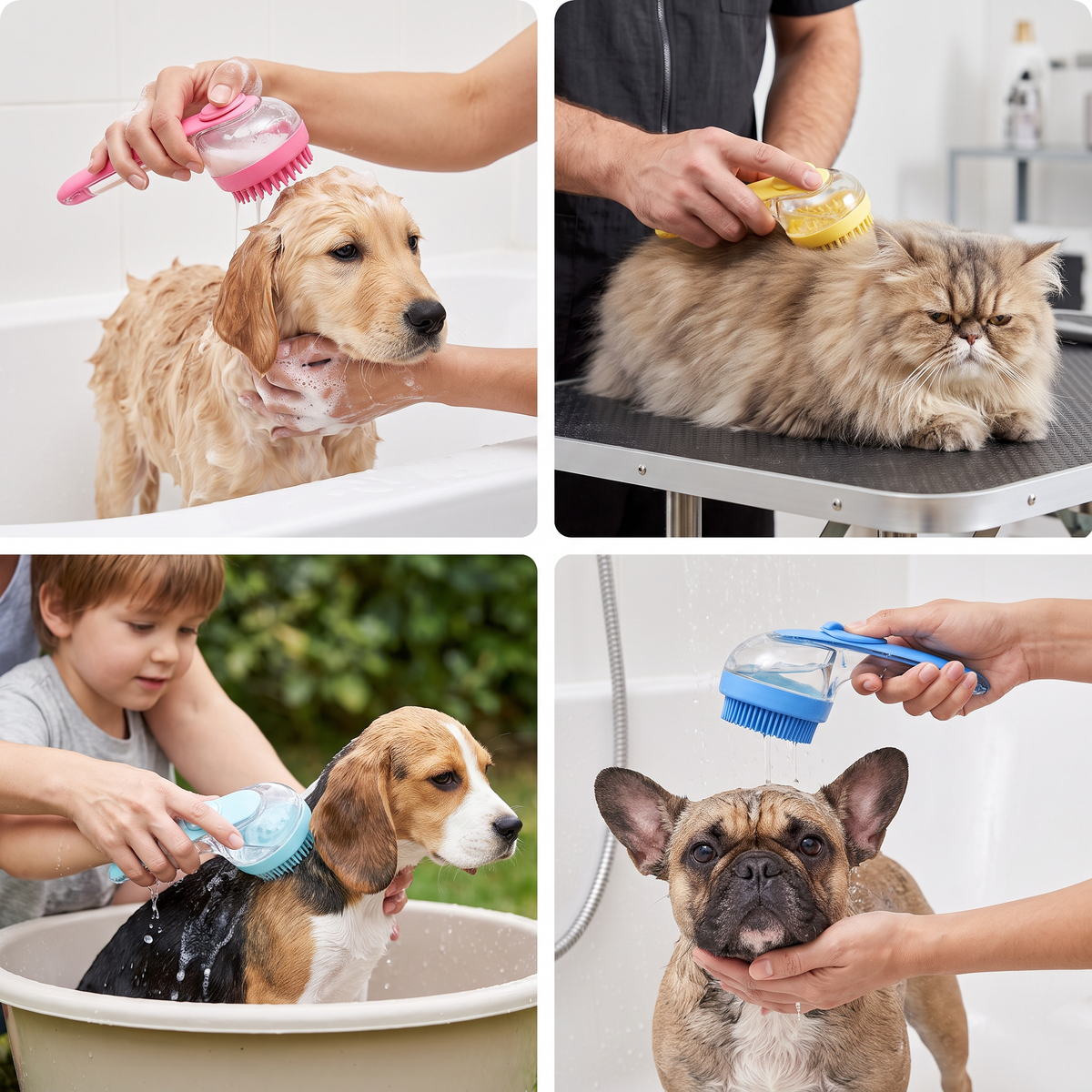 2-in-1 Silicone Dog Bath & Massage Brush – dog product view 4