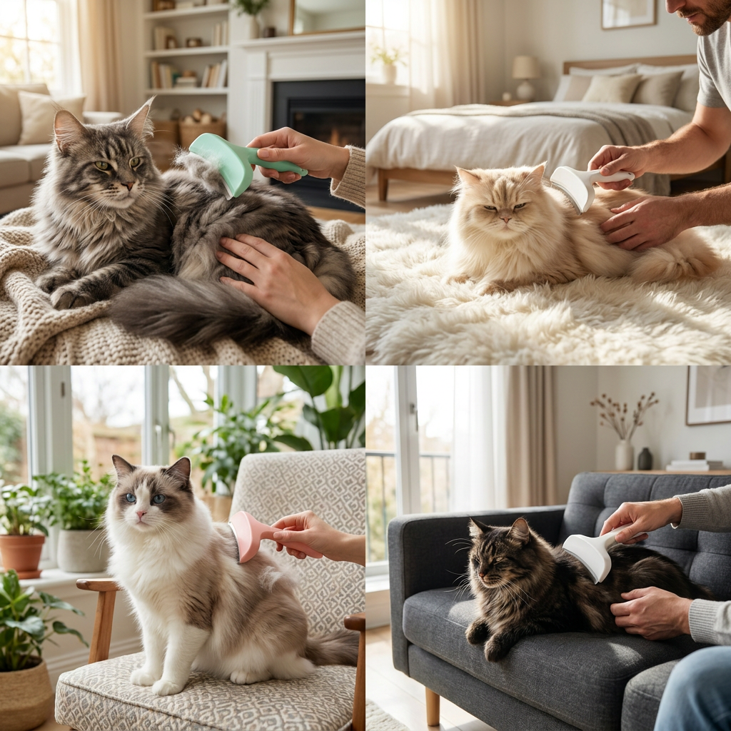 Cat Deshedding Undercoat Rake – Extra-Wide Grooming Tool for Loose Fur & Long Hair – cat product view 5