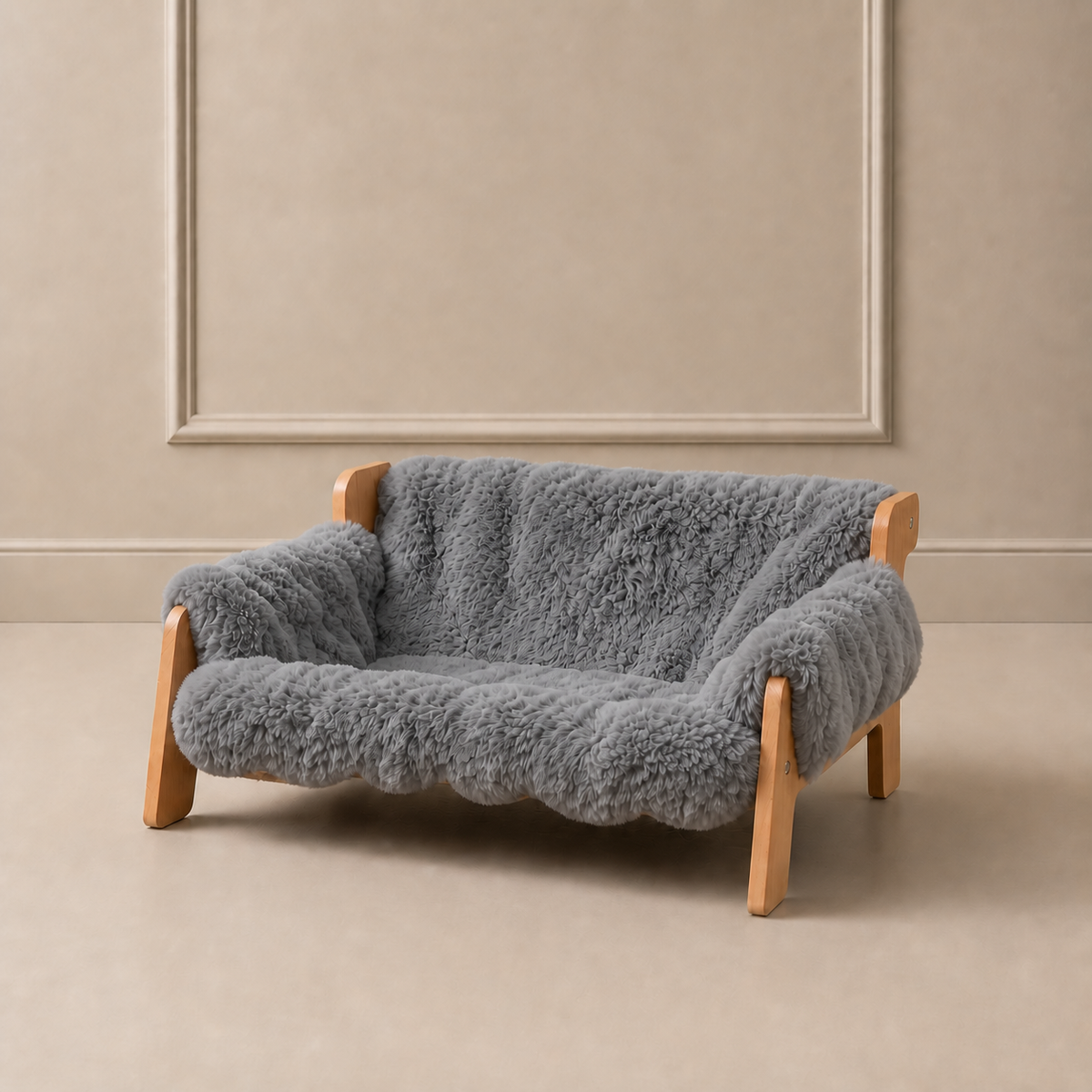 Elevated Solid Wood Dog Couch Bed – dog product view 7