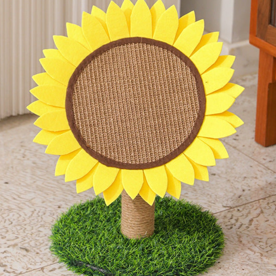 Cat Sunflower Sisal Scratching Post – view 1