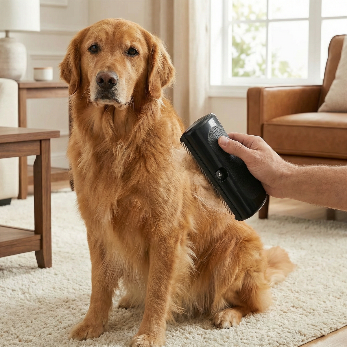 Dog Deshedding Undercoat Brush – dog product view 1