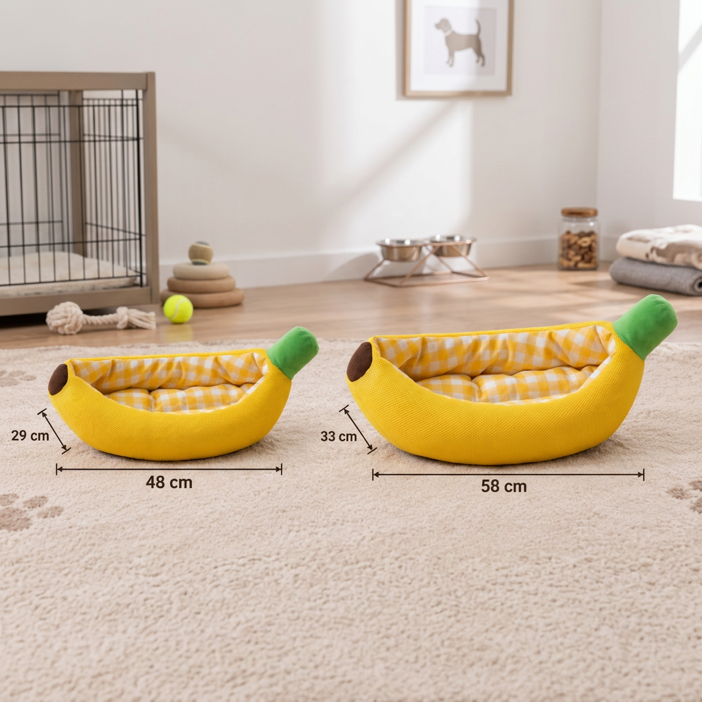 Banana-Shaped Cosy Dog Bed – dog product view 5