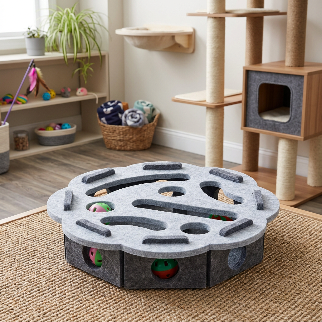 Interactive Cat Puzzle Felt Box Toy – cat product view 14