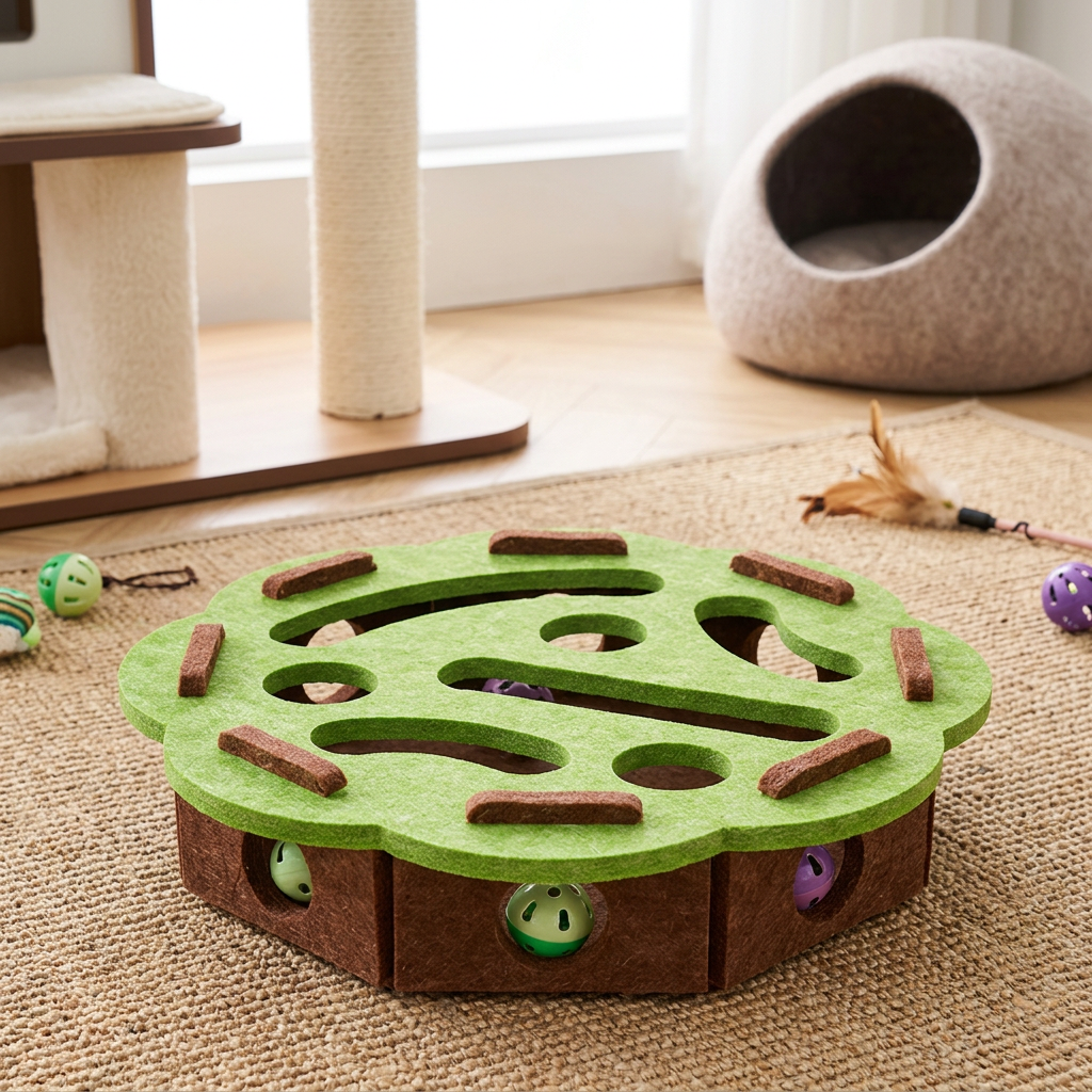 Interactive Cat Puzzle Felt Box Toy – cat product view 9