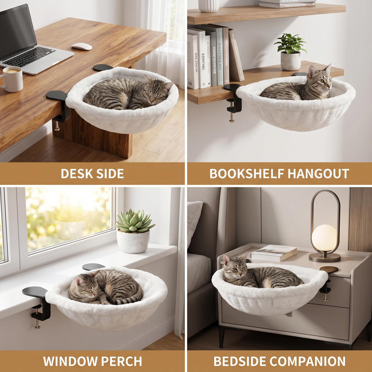 Hanging Cat Hammock for Desks & Shelves – cat product view 4