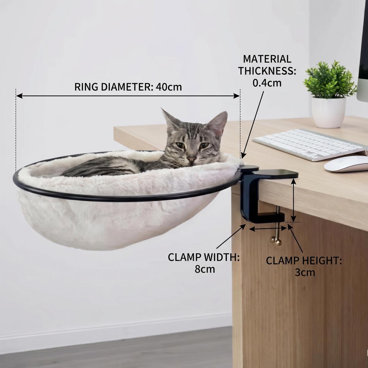 Hanging Cat Hammock for Desks & Shelves – cat product view 5