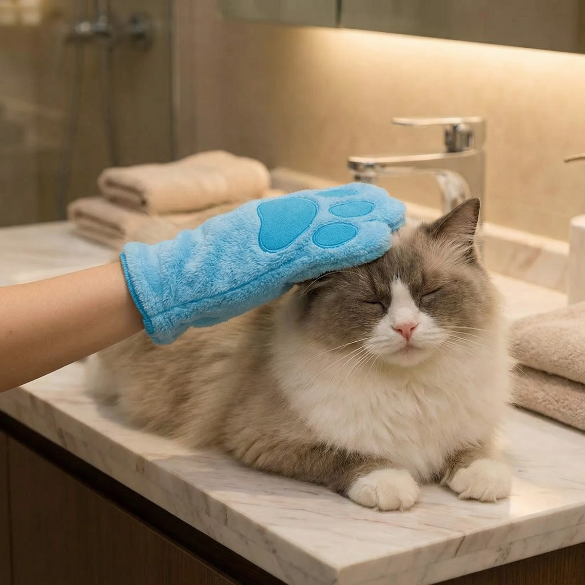 Microfibre Cat Drying Glove – cat product view 1
