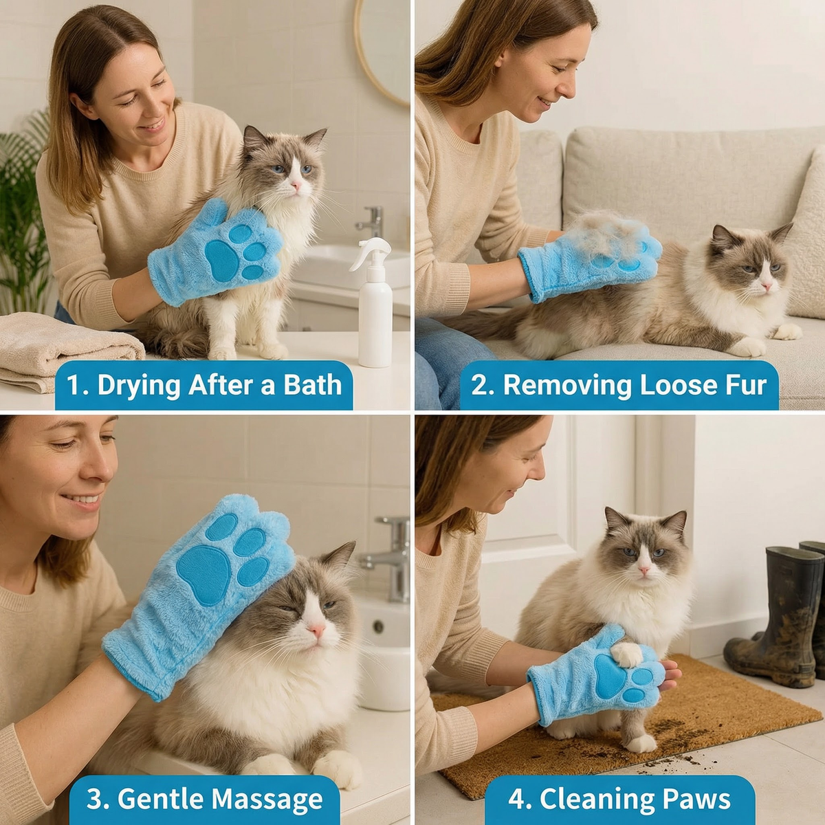 Microfibre Cat Drying Glove – cat product view 4