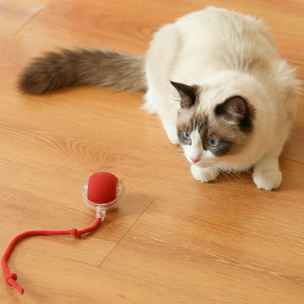 Smart Rolling Cat Ball with Mesh Tail – cat product view 1