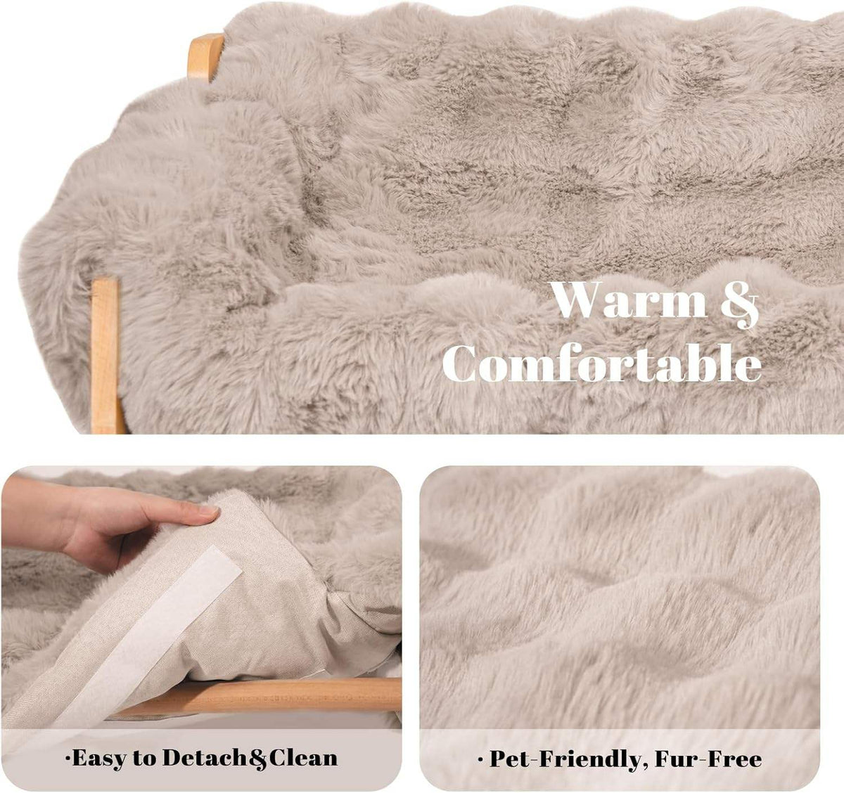 Elevated Solid Wood Cat Couch Bed – cat product view 3