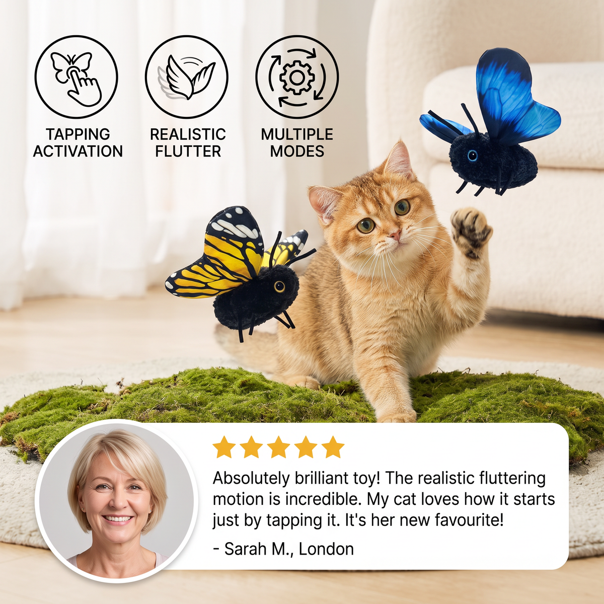 Automatic Flutter Butterfly Cat Toy - product image 2