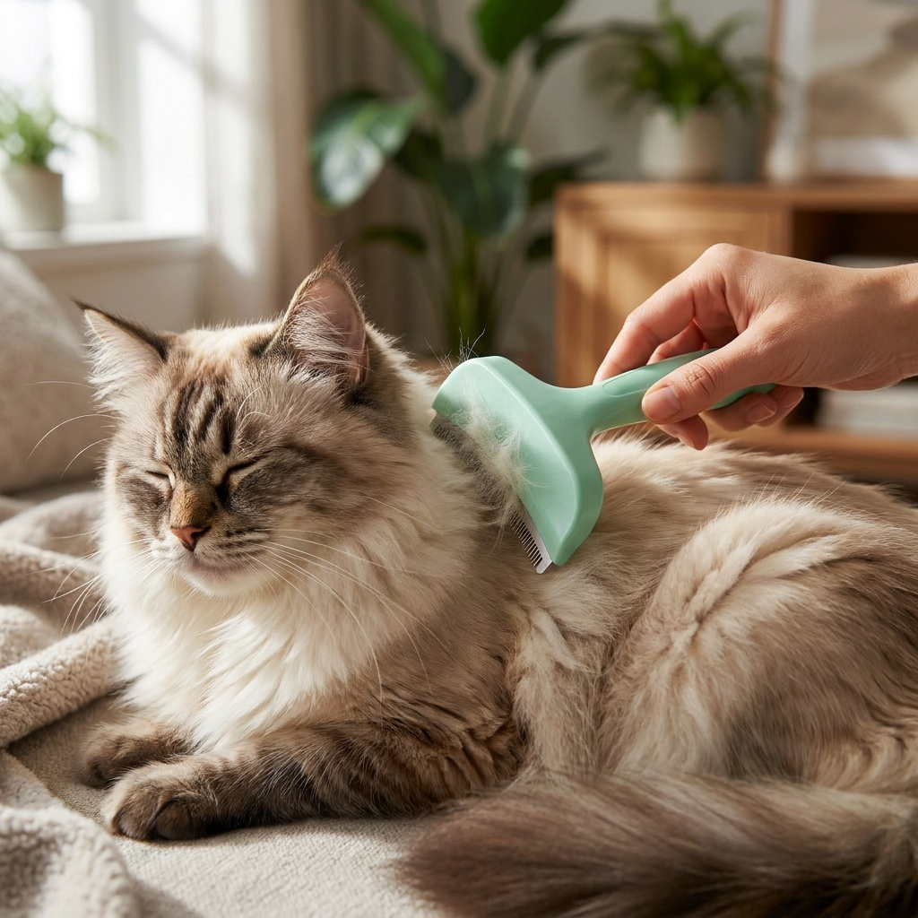 Cat Deshedding Undercoat Rake – Extra-Wide Grooming Tool for Loose Fur & Long Hair – cat product view 1