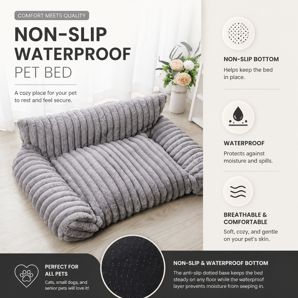 Fluffy Cloud Cat Sofa Bed with Soft Bolsters & Washable Covers – cat product view 3