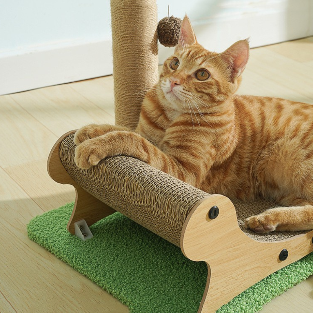 Cat Palm Tree Scratching Post with Sun Lounger – view 2