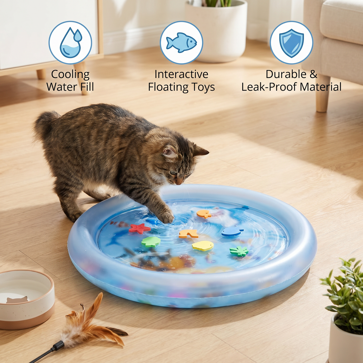 Interactive Cat Cooling Water Mat – cat product view 3