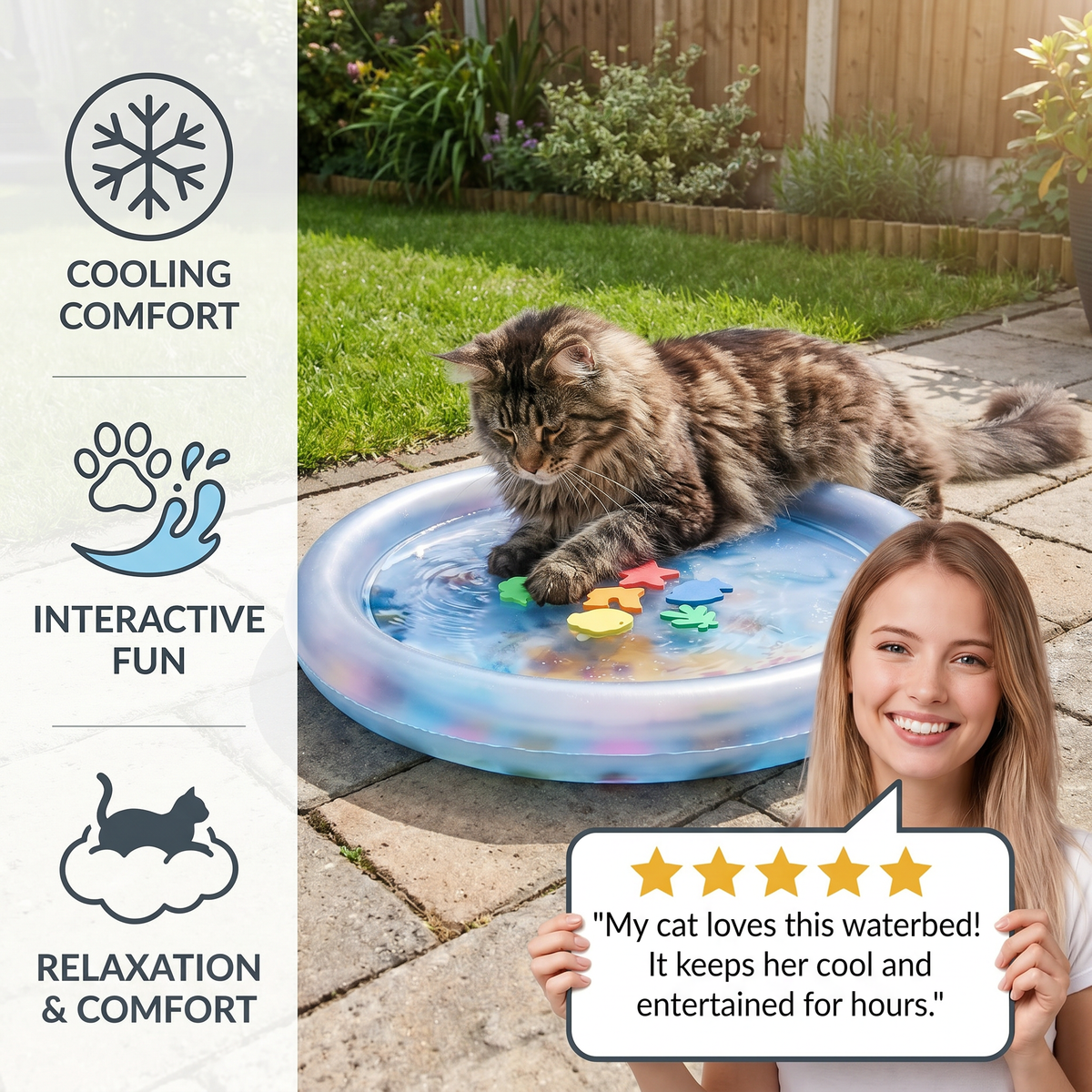 Interactive Cat Cooling Water Mat – cat product view 2