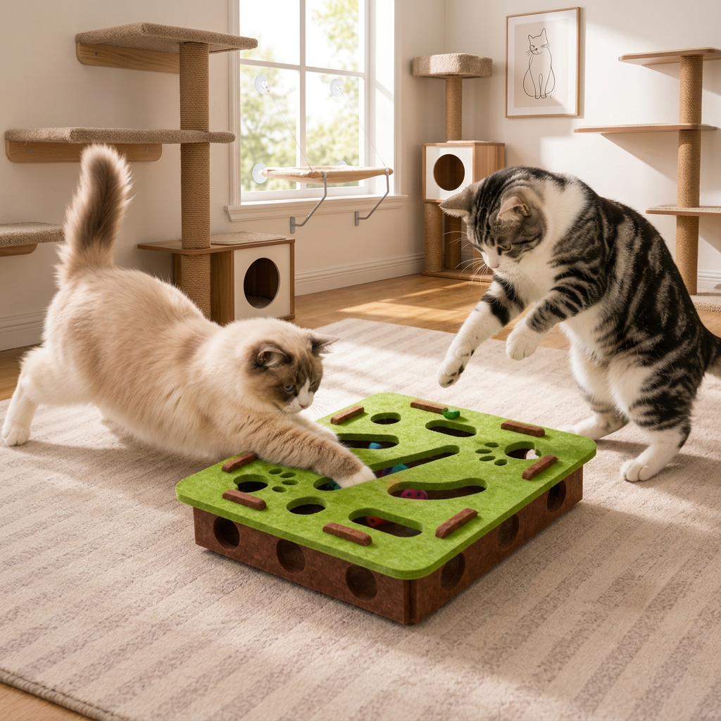 Interactive Cat Puzzle Felt Box Toy – cat product view 1