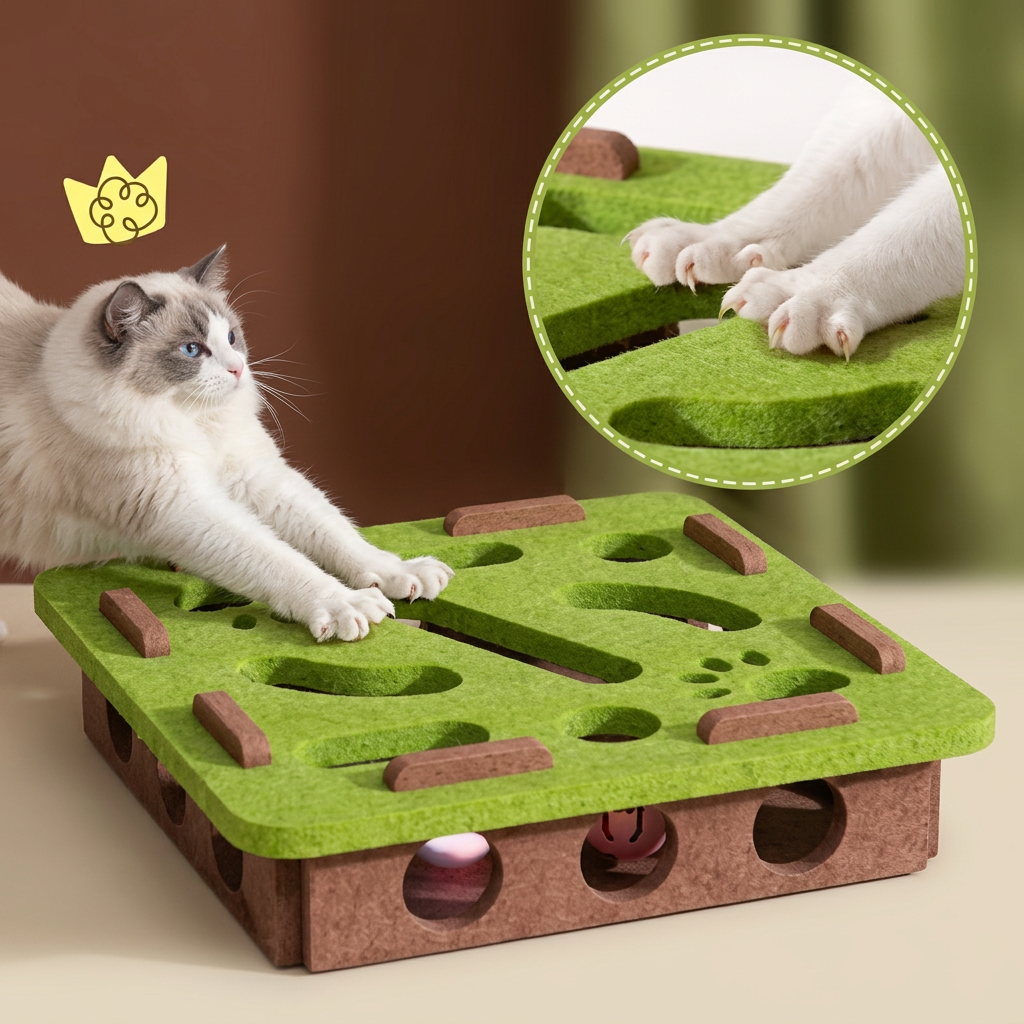 Interactive Cat Puzzle Felt Box Toy – cat product view 2