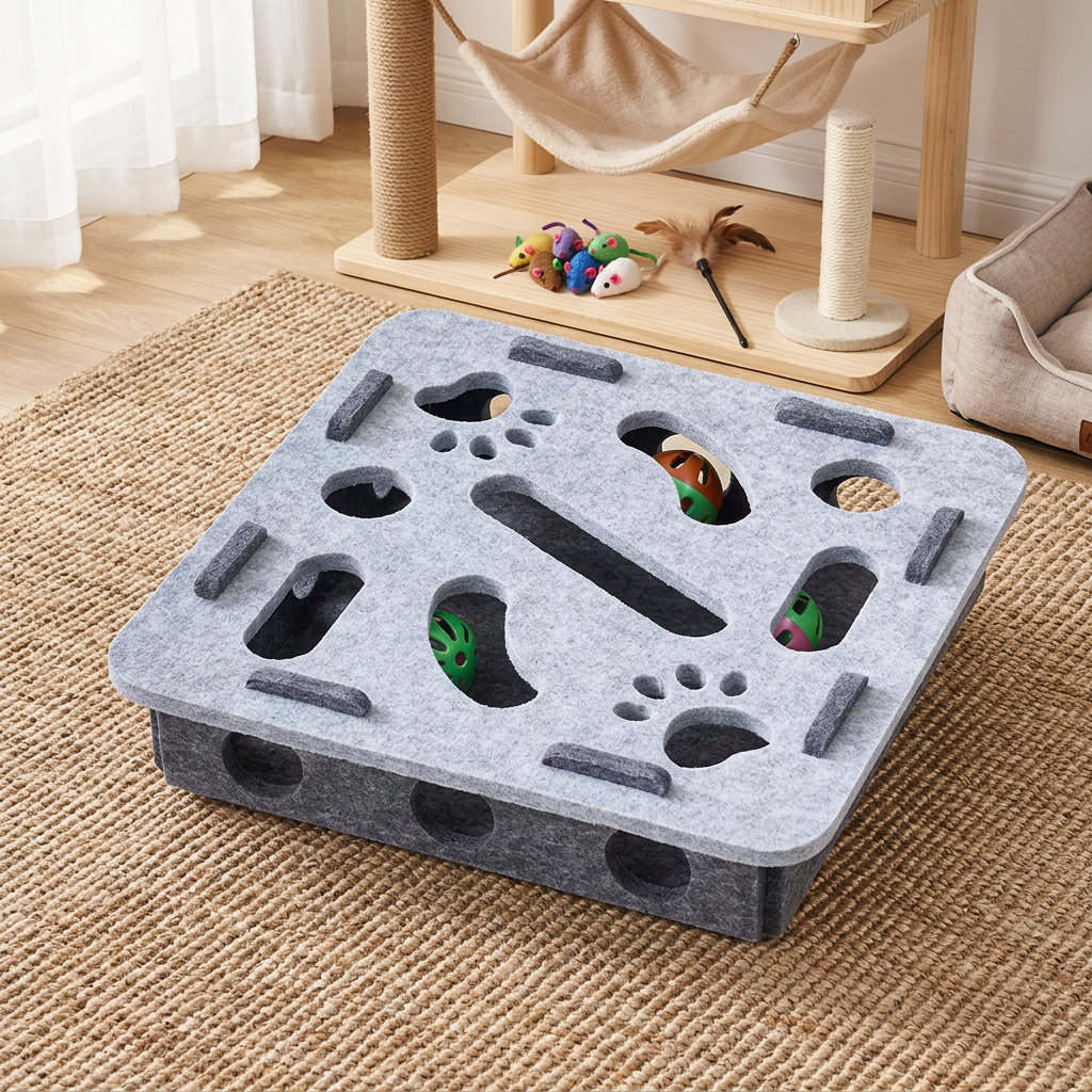 Interactive Cat Puzzle Felt Box Toy – cat product view 8