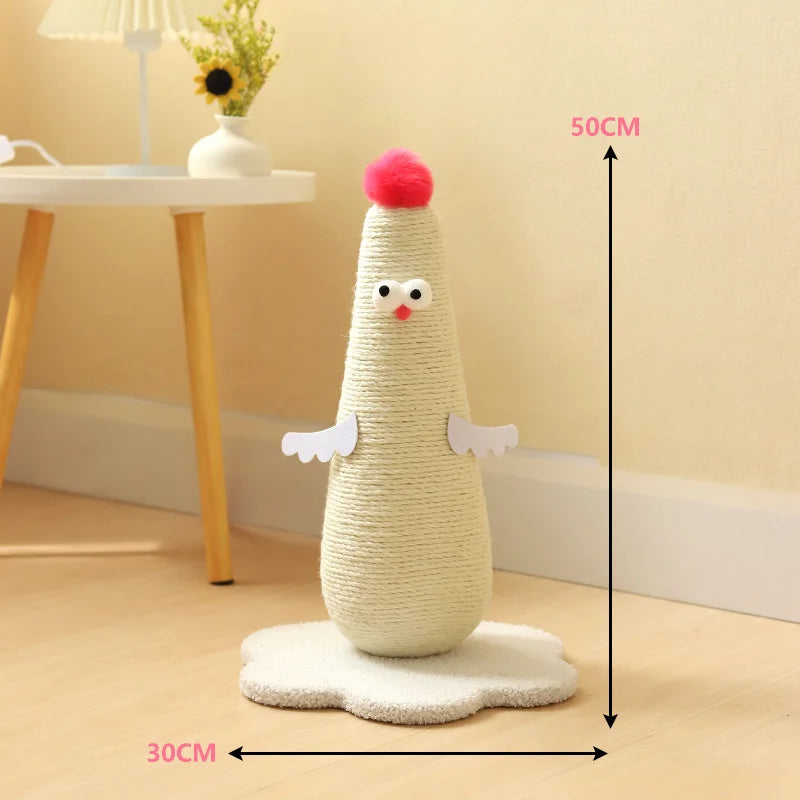 Sisal Cat Scratching Post in Chicken Design – white large 9ce802a5 a106 4976 bbb2 3cbfbabb2 – view 3