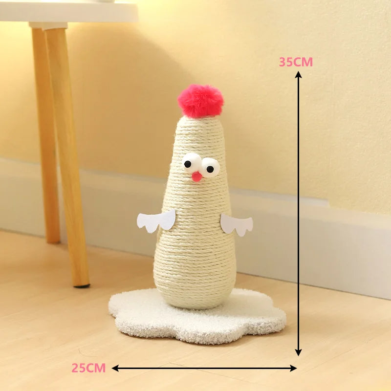 Sisal Cat Scratching Post in Chicken Design – white small 67fa8acc 2cf9 4c6d 8fee 0bd63688e – view 2